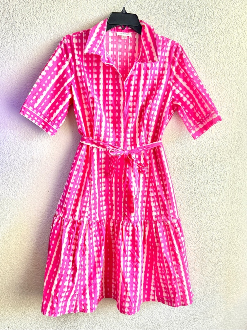 Calvin Klein Pink Printed Button-Up Dress - Picture 2 of 5